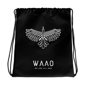 WAAO 両面デザイン・ナップサック - Black