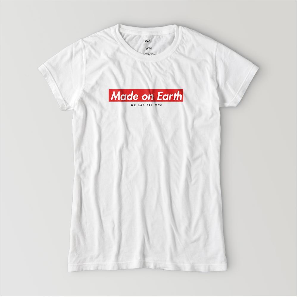 " Made on Earth " レディースベーシックTシャツ