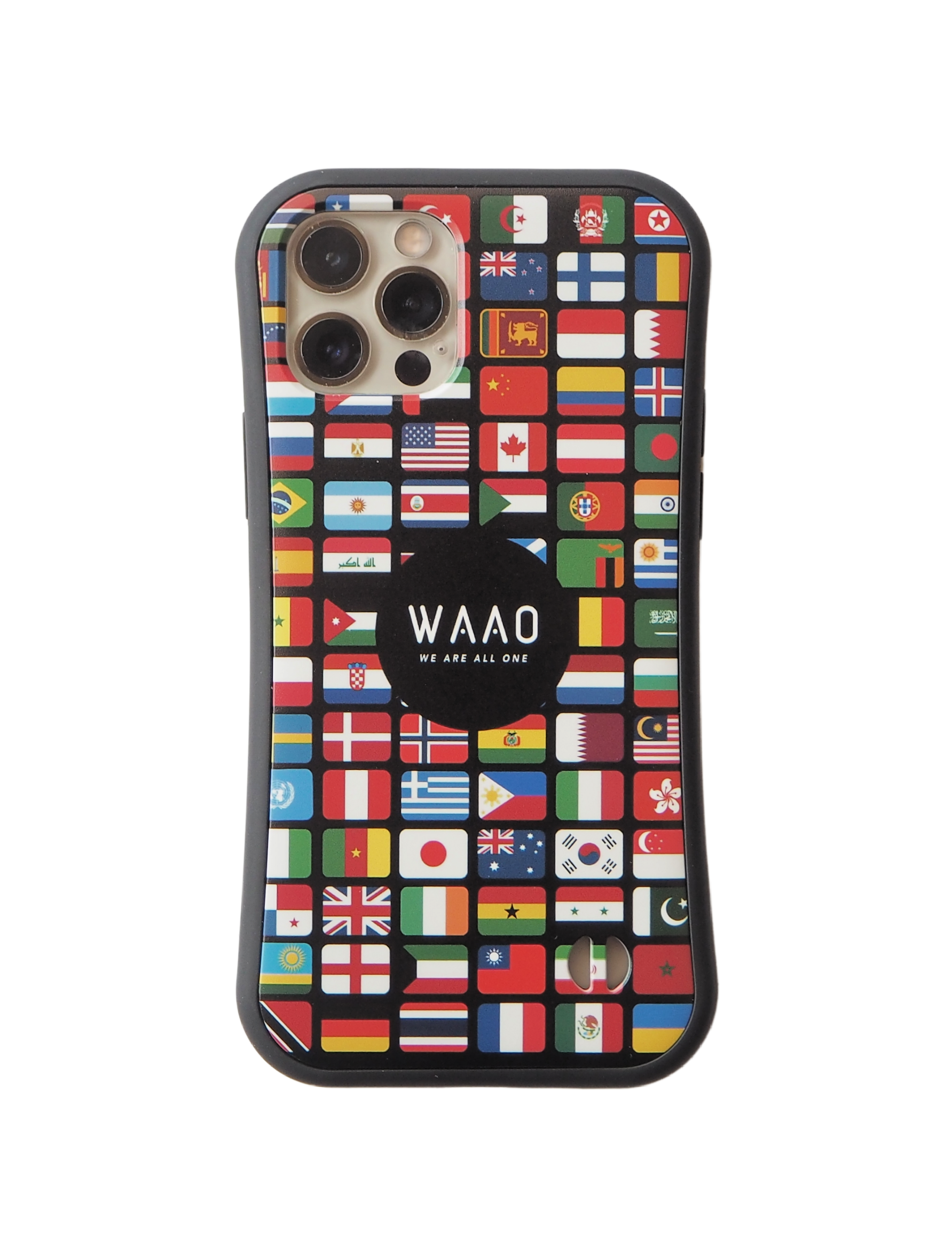 World Flag Black Grip Phone Case