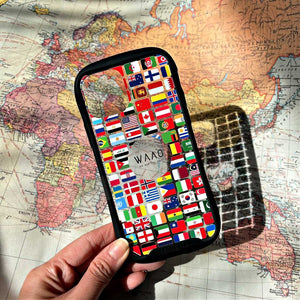 World Flag Reflection Grip Phone Case