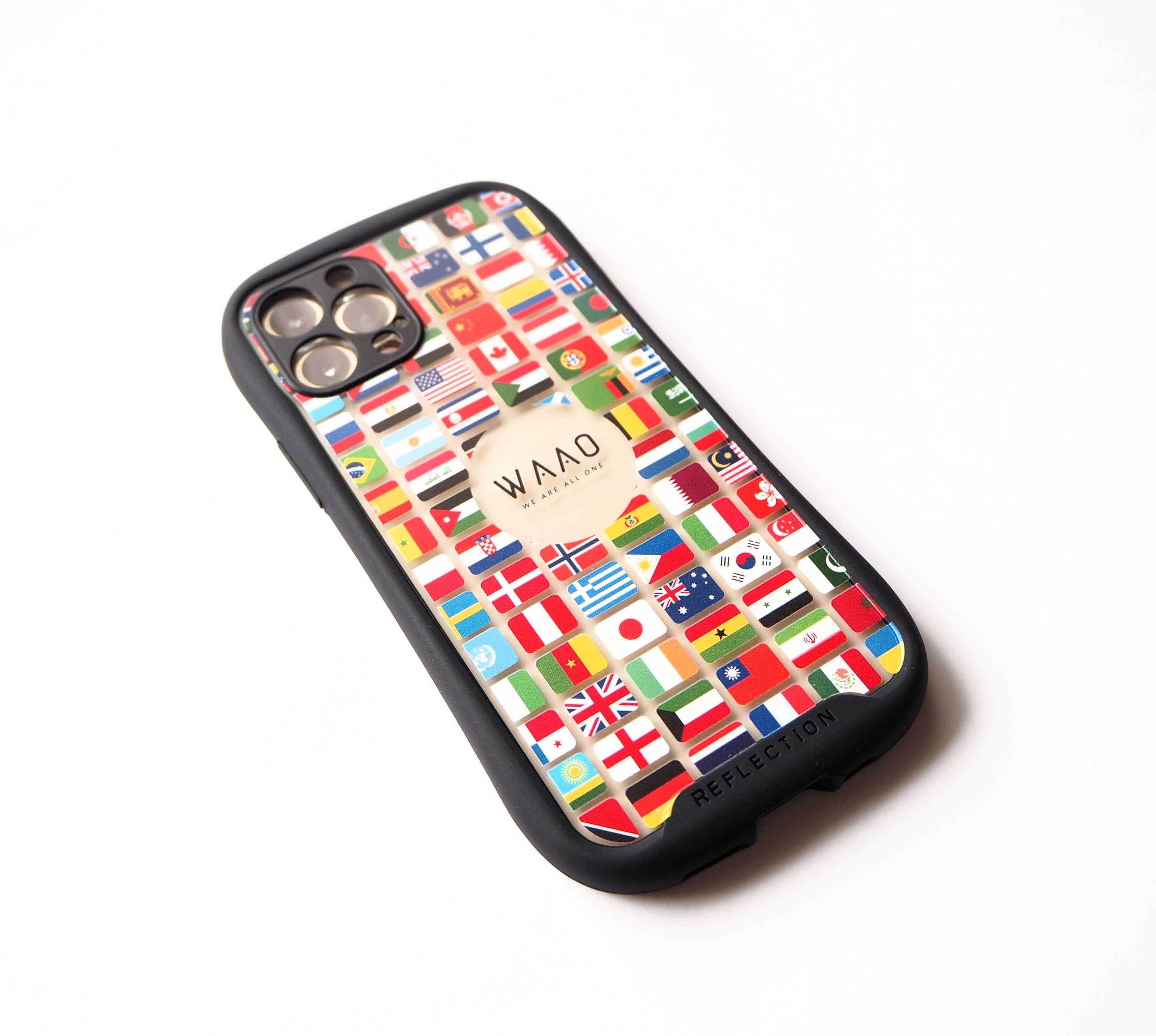World Flag Reflection Grip Phone Case