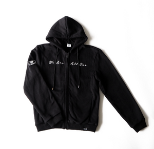 "We Are All One" - Signature Zipper Black Premium Hoodie
