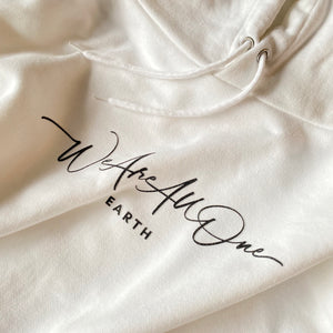 "We Are All One" - White Pocketless Hoodie