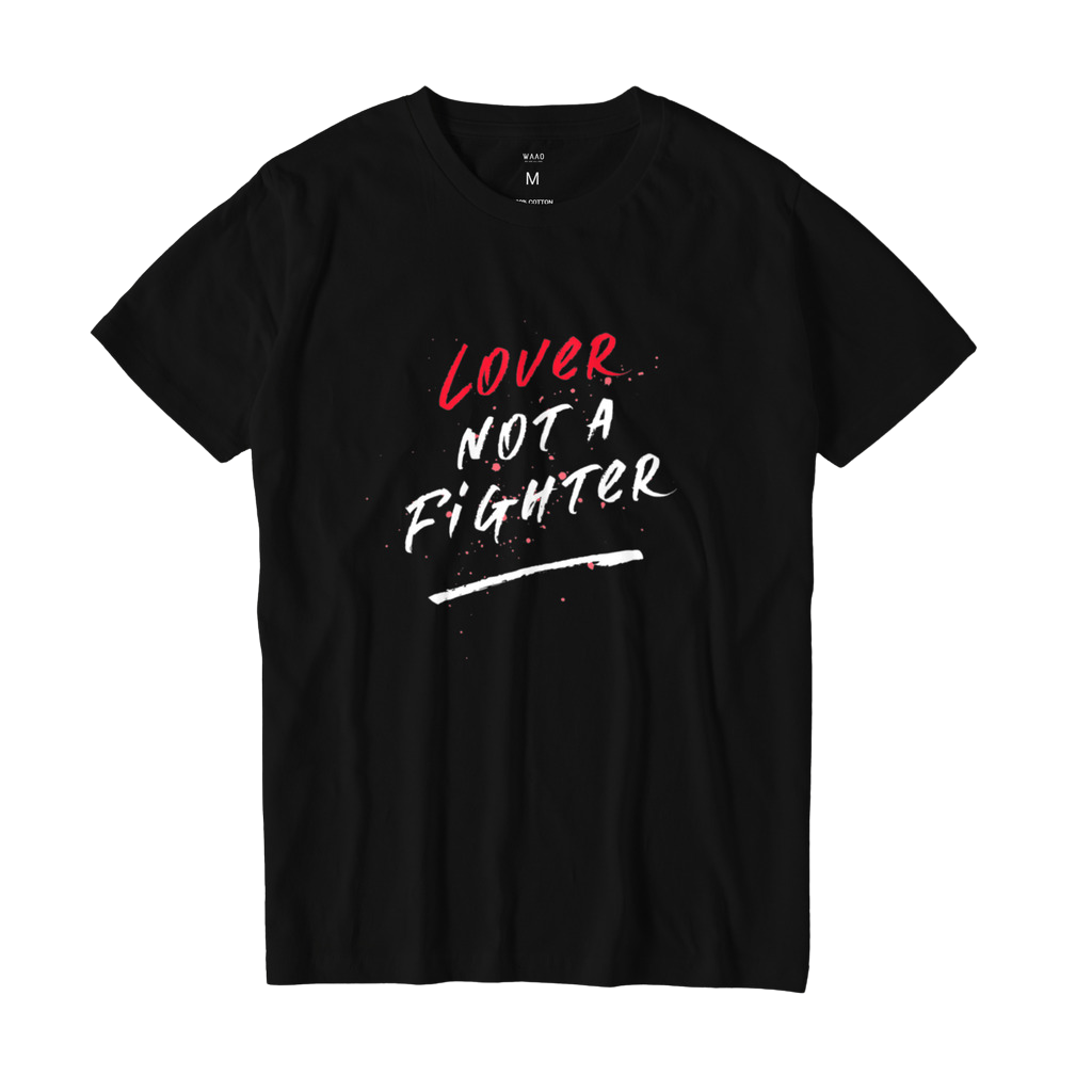 "Lover Not A Fighter" - Unisex Basic Black T-shirt