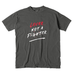 "Lover Not A Fighter" - Unisex Vintage Charcoal T-shirt