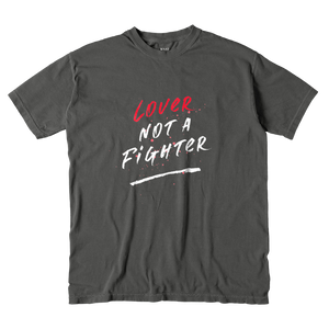 "Lover Not A Fighter" - Unisex Vintage Charcoal T-shirt