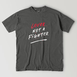 "Lover Not A Fighter" - Unisex Vintage Charcoal T-shirt