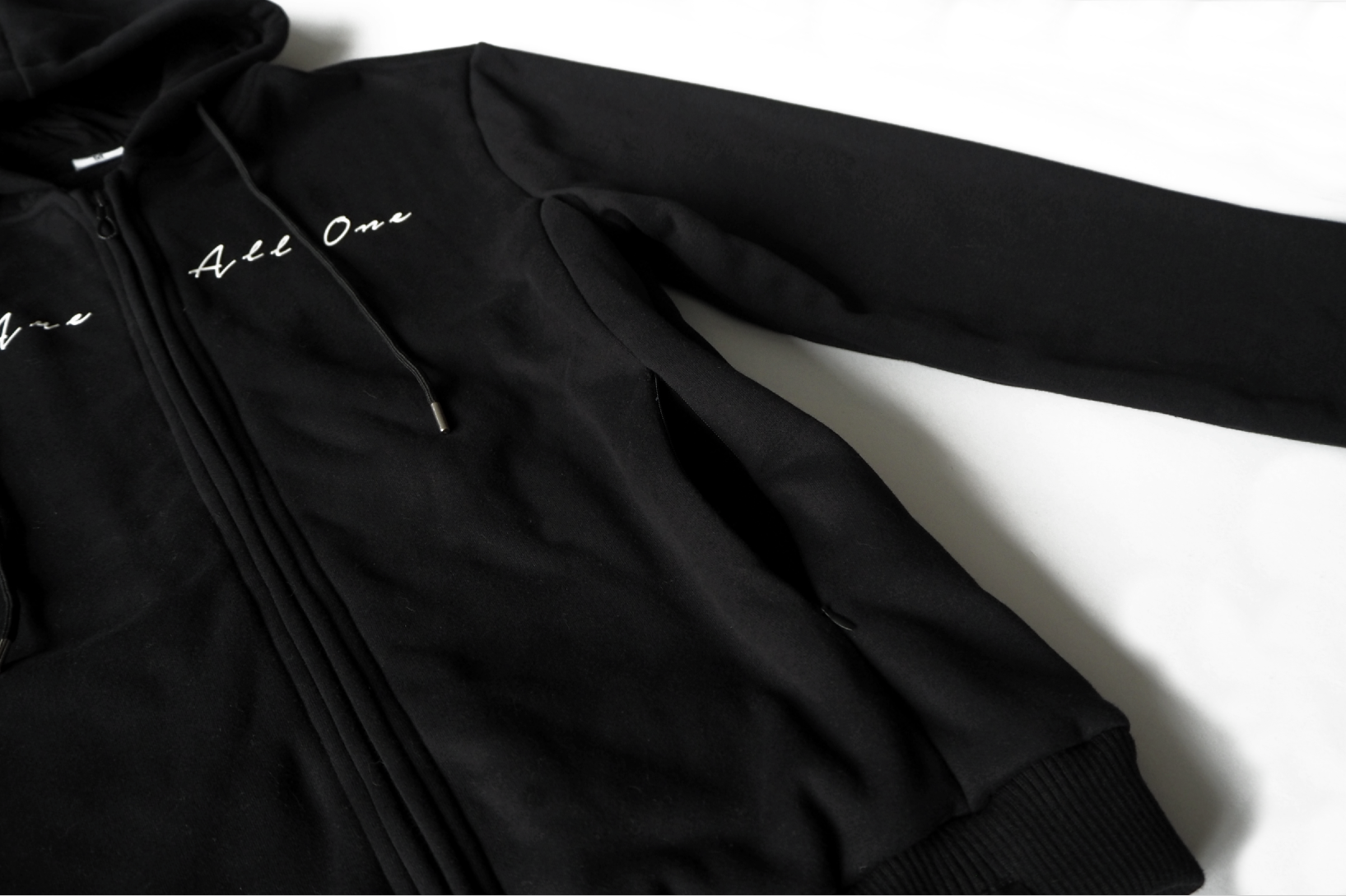 "We Are All One" - Signature Zipper Black Premium Hoodie