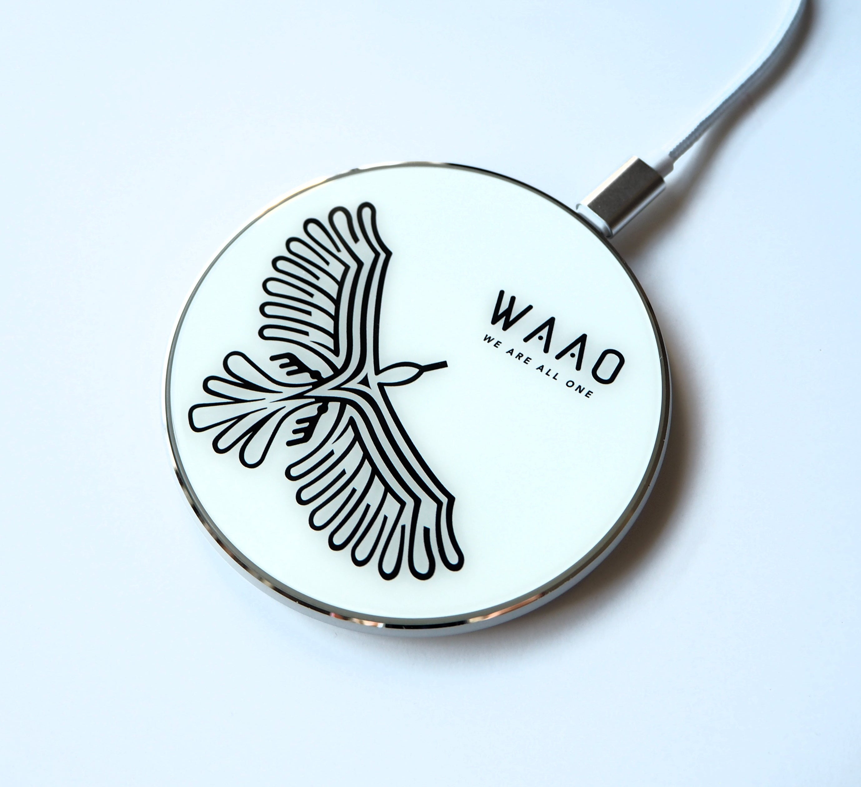 WAAO Silver LED Wireless Charger